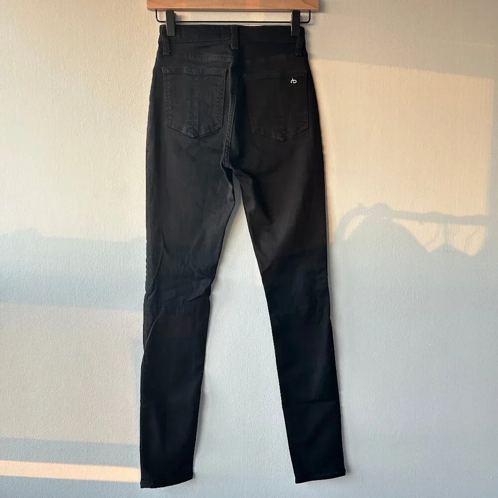 Rag & Bone Nina Skinny Jeans Women 24 Black High Rise - Picture 6 of 11